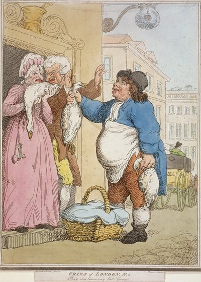 'Buy My Goose، my fat Goose' ، اللوحة الثانية من صرخات لندن ، 1799 بواسطة إشعار ح