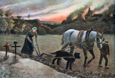 المرأة في الحقول ، 1915. بواسطة H. Mouren