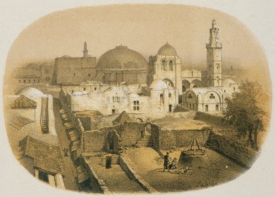 كنيسة القيامة في القدس. الحفر بواسطة Stelzner - Steinkopk JF Editore بواسطة H. Stelzner