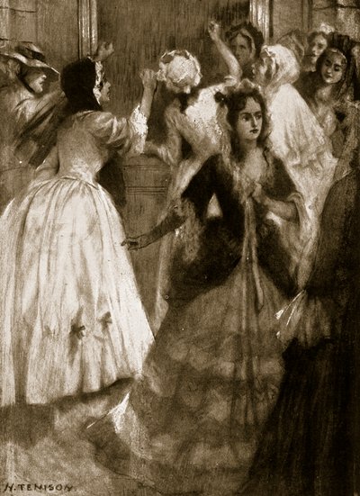 سيدات يطالبن بدخول مجلس اللوردات ، 1758 ، صورة من قصة هاتشينسون للأمة البريطانية ، حوالي 1923 بواسطة H. تينيسون