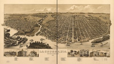 لا كروس ، ويسكونسن ، مقر مقاطعة لاكروس عام 1887 بواسطة إتش ويلج