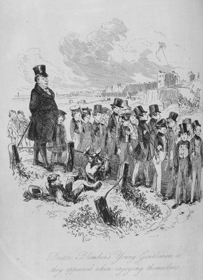 السادة الشباب للطبيب Blimber كما ظهروا عند الاستمتاع بأنفسهم ، رسم توضيحي من "Dombey and Son" بواسطة Charles Dickens (1812-70) نشر لأول مرة عام 1848 بواسطة هابلوت نايت براون
