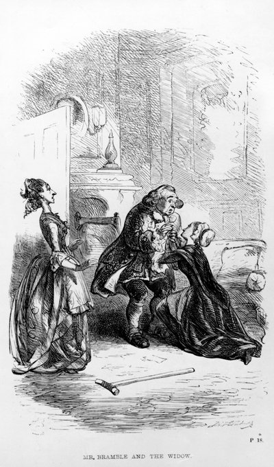 السيد برامبل والأرملة من فيلم The Expedition of Humphry Clinker من تأليف توبياس سمولت بواسطة هابلوت نايت براون