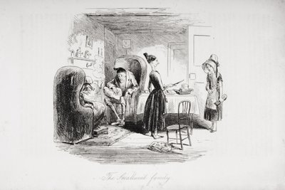 عائلة Smallweed ، رسم توضيحي من "منزل كئيب" تشارلز ديكنز (1812-1870) نشر 1853 بواسطة هابلوت نايت براون