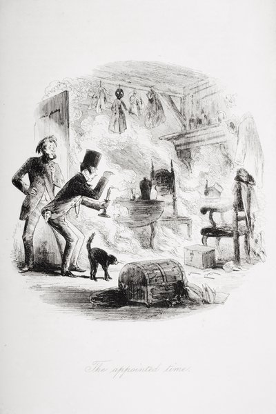 الوقت المحدد ، رسم توضيحي من "منزل كئيب" تشارلز ديكنز (1812-1870) نشر 1853 بواسطة هابلوت نايت براون