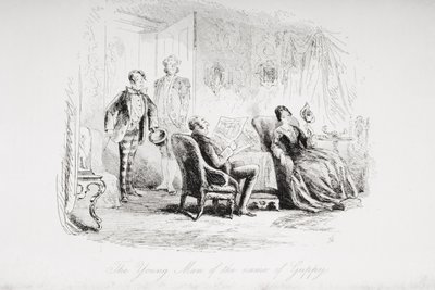 الشاب الذي يحمل اسم غوبي ، رسم توضيحي من "منزل كئيب" تشارلز ديكنز (1812-1870) نشر 1853 بواسطة هابلوت نايت براون