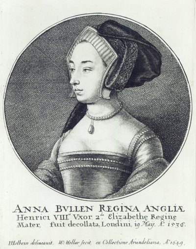 آن بولين ، محفور بواسطة Wenceslaus Hollar بواسطة هانز (بعد) هولبين الأصغر