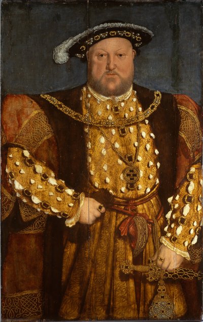 Portrait of King Henry VIII (oil on wood) بواسطة هانز (بعد) هولبين الأصغر