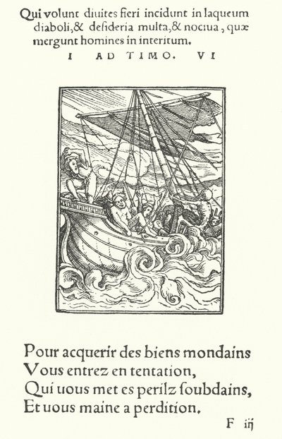 The Seaman in a Storm (engraving) بواسطة هانز (بعد) هولبين الأصغر