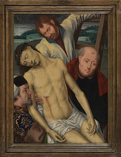 النزول من الصليب ، حوالي 1491-1519 (زيت على لوح) بواسطة هانز (بعد) Memling