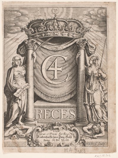 صفحة العنوان لـ Christian IV Reces 1643 بواسطة هانز أندرياس جرايز