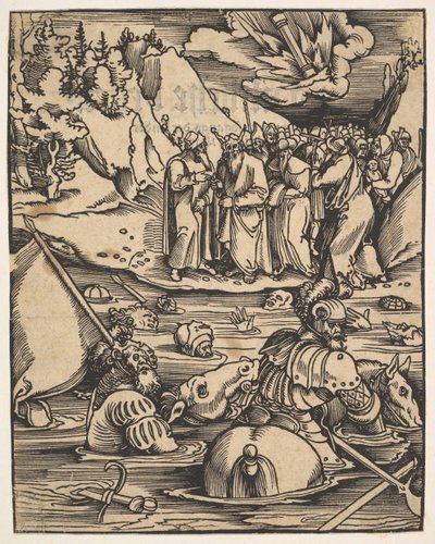 المصريون يعبرون البحر الأحمر ، من Das Buch Granatapfel ، 1511. بواسطة هانز بالدونج