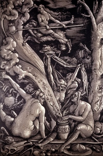 يوم السبت للسحرة ، نقش لهانس بالدونغ جرين ، الرسام الألماني والنقاش ورسام الكاريكاتير (1484-1545). بواسطة هانز بالدونج جرين