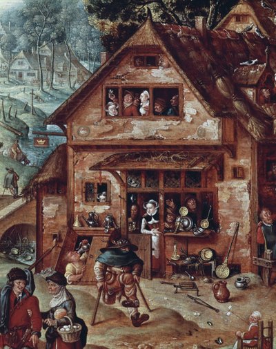 الحانة ، تفاصيل مشهد القرية ، رسم هانز بول (1534-1593) بواسطة هانز بول