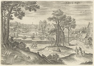 منظر اكسيليس Ixelles بالقرب من Brusselse (العنوان على الكائن) وجوه من منطقة بروكسل (عنوان المسلسل) بواسطة هانز بول