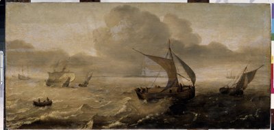 "La tempete en mer" (البحر العاصف) لوحة هانز جوديريس (1622-1642) متحف هيرميتاج في القرن السابع عشر ، سانت بطرسبرغ بواسطة هانز جوديريس