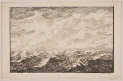 السفن في البحار الهائجة. رسم توضيحي لـ Fontenay ، "Söe-Evolution" ؛ كوبنهاغن 1743 بواسطة هانز هنريش كريستيان أولريش