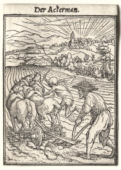 رقصة الموت: The Plowman. بواسطة هانز هولبين