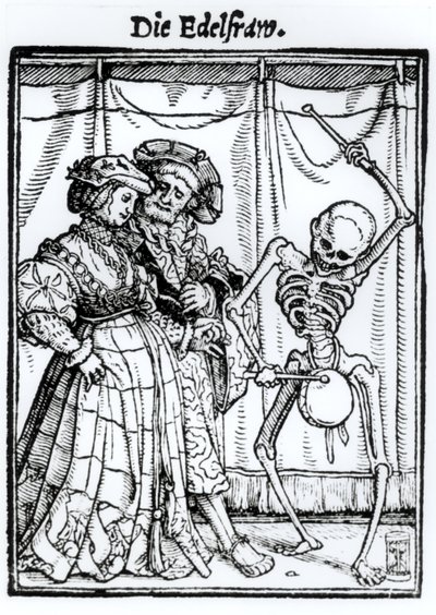 الموت والنبلاء ، من "رقصة الموت" ، نقشهما هانز لوتزلبرغر ، c.1538 بواسطة هانز هولبين الأصغر