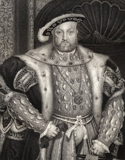 صورة للملك هنري الثامن (1491-1547) من "صور بريتيش لودج" ، 1823 بواسطة هانز هولبين الأصغر