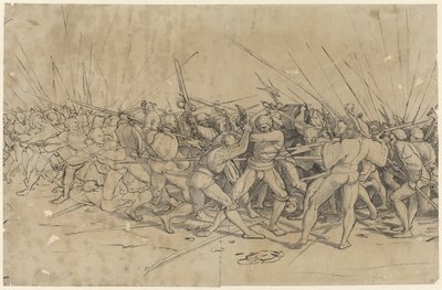 مشهد المعركة، حوالي 1524 (قلم وحبر وغسل) بواسطة هانز هولبين الأصغر