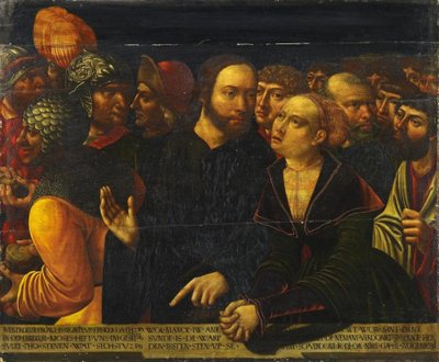 المسيح والمرأة المأخوذة في الزنا بواسطة هانز كيمر