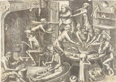 المطبخ الفقير بعد بيتر بروغيل الأول ، حوالي 1563. بواسطة هانز ليفرينك الأكبر