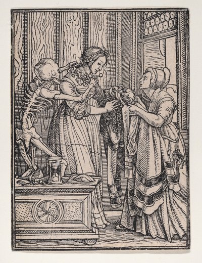 الكونتيسة ، من رقصة الموت ، كاليفورنيا. 1526 ، تم نشره عام 1538. بواسطة هانز لوتزلبرغر