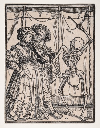 النبيلة ، من رقصة الموت ، كاليفورنيا. 1526 ، تم نشره عام 1538. بواسطة هانز لوتزلبرغر