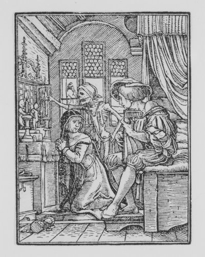 الراهبة ، من رقصة الموت ، كاليفورنيا. 1526 ، تم نشره عام 1538. بواسطة هانز لوتزلبرغر