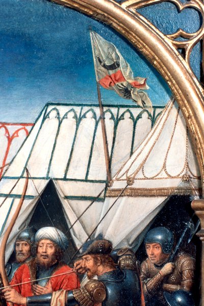 ضريح القديس أورسولا ، استشهاد في كولونيا ، التفاصيل ، 1489 بواسطة هانز مملينج