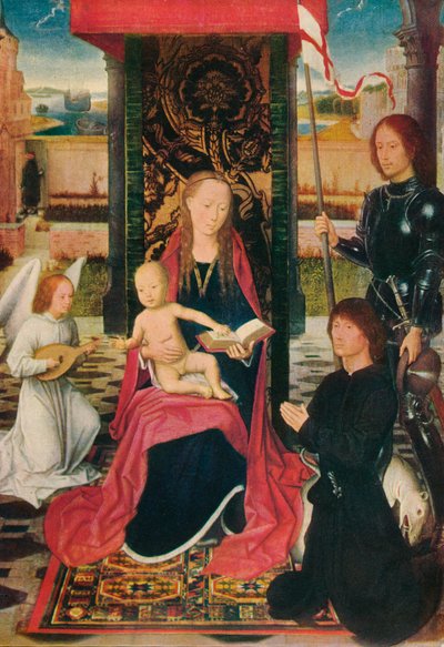 العذراء والطفل بملاك ، c1480 بواسطة هانز مملينج