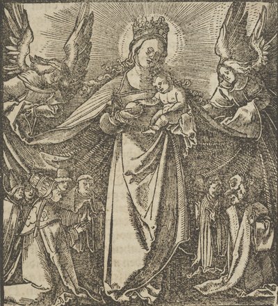 مادونا الرحمة ، من Hymmelwagen auff dem ، wer wol leben ... ، 1517. بواسطة هانز شوفيلين الأكبر