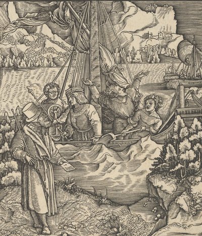 Unfalo Endangering سفينة Theuerdanck ، من Theuerdanck ، 1517. بواسطة هانز شوفيلين الأكبر