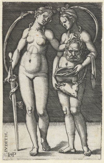 جوديث مع رئيس Holofernes والخادمة جوديث (العنوان على الكائن) بواسطة هانز سيبالد بهام
