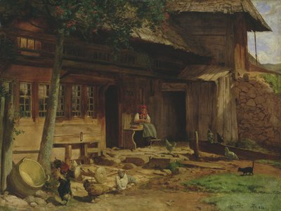 بيت الوالدين في بيرناو ، 1866 (زيت على قماش مرسوم على البطاقة) بواسطة هانز توما