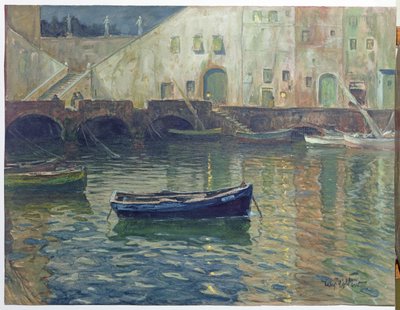 ميناء في ضوء القمر ، c.1900 (مرحاض على ورق) بواسطة هانز فولكر