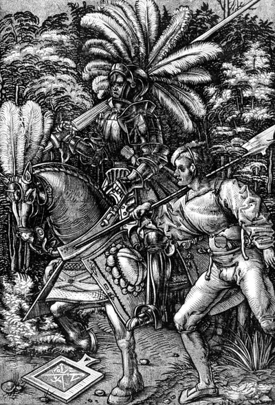 "Knight and Squire" ، أوائل القرن السادس عشر ، 1929 بواسطة هانز فيشتلين الأكبر