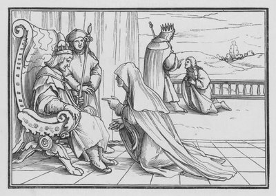 قطعة Joabs Artifice لإحضار المنزل إلى أبشالوم ، 2 Samuel XIV ، 4 بواسطة هانز بعد هولبين الأصغر