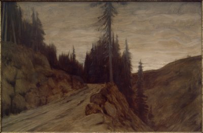 أشجار التنوب في الشفق بواسطة هانز في النهاية