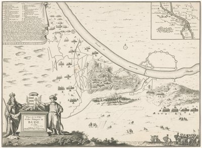 بلاتجروند فان بودا 1686 مخطط المدينة وهجمات بود عام 1686 (العنوان على الجسم) بواسطة هارمانوس فان لون