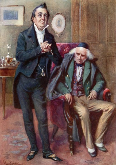 Mr. Pecksniff and Old Martin Chuzzlewit (color litho) بواسطة هارولد كبينج