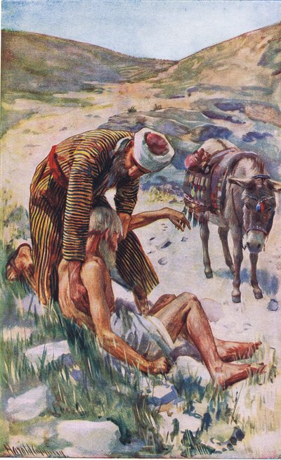 السامري الصالح ، توضيح من هارولد كوبينغ بيكتشرز: سلسلة التاج ، حوالي 1920s بواسطة هارولد كبينج