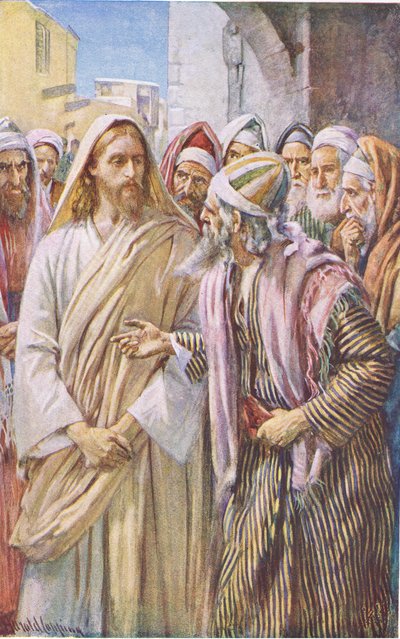 مسألة الصدوقيين ، توضيح من هارولد كوبينغ بيكتشرز: سلسلة التاج ، حوالي 1920s بواسطة هارولد كبينج