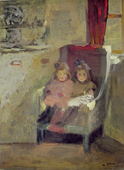 بنات الفنان، حوالي عام 1906-1907 (زيت على قماش) بواسطة هارولد جيلمان