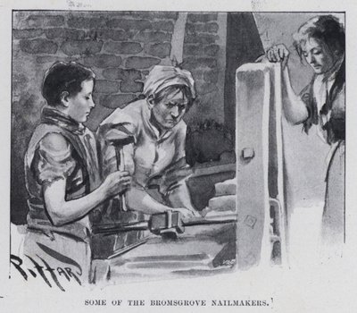 Some of the Bromsgrove Nailmakers (b/w photo) بواسطة هارولد هيوم بيفارد