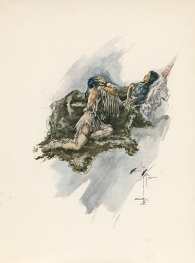 أغنية لونجفيلو لأغنية هياواثا (طباعة حجرية ملونة) بواسطة هاريسون فيشر