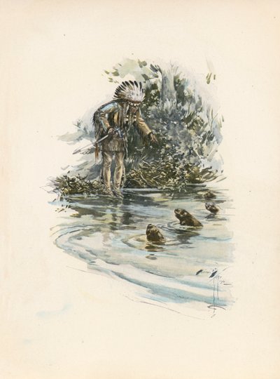 أغنية لونجفيلو لأغنية هياواثا (طباعة حجرية ملونة) بواسطة هاريسون فيشر