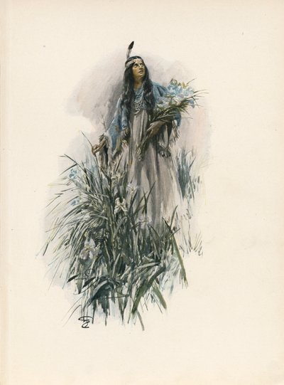 أغنية لونجفيلو لأغنية هياواثا (طباعة حجرية ملونة) بواسطة هاريسون فيشر