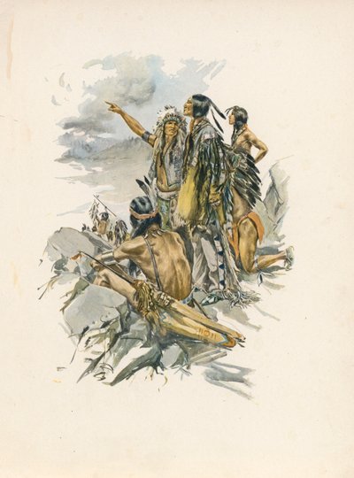 أغنية لونجفيلو لأغنية هياواثا (طباعة حجرية ملونة) بواسطة هاريسون فيشر